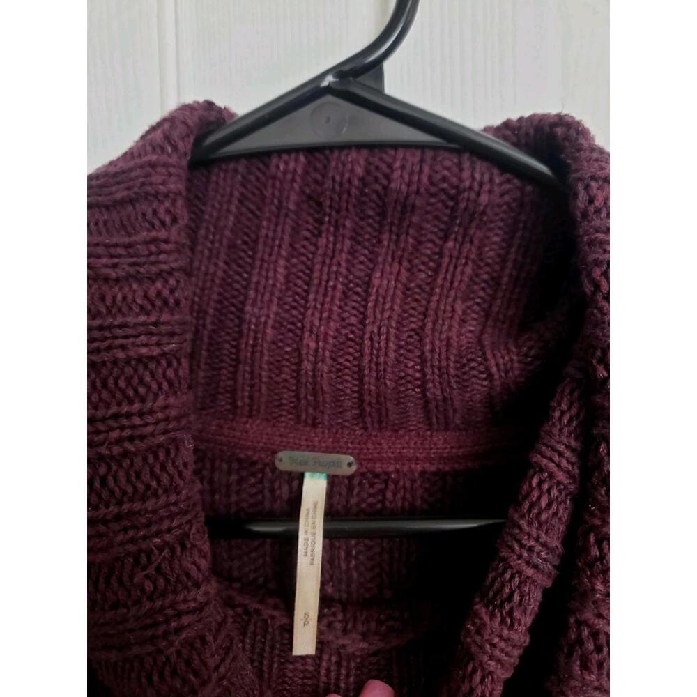 Free People Women Sm Cropped Knit Long Sleeve Turtle Neck Sweater Flared Sleeves - Picture 4 of 7